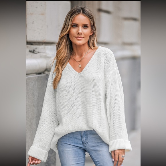 CUPSHE oversized v-neck sweater - Picture 2 of 3
